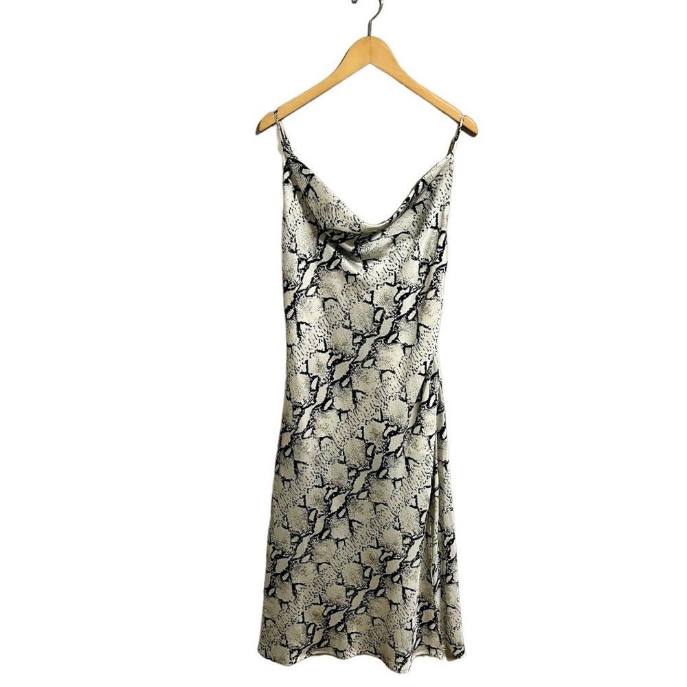 Thursdays Snakeskin Slip Midi Dress